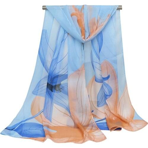 2020 NEW bud flower Breathable chiffon scarf silk square hijab cool shawl ladies foulard femme Scarves hair bufanda mujer
