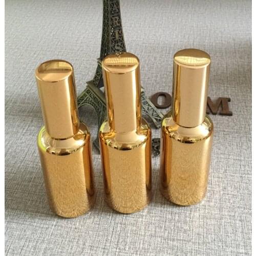 50ml golden plated glass lotion packaging empty lotion bottle refillable cosmetics bottles travel makeup containers
