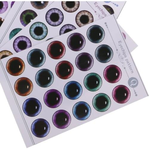 9 Sheets Doll Eyes Chips Pattern Without UV Glue For 12'' Blythe Dolls (J-R)