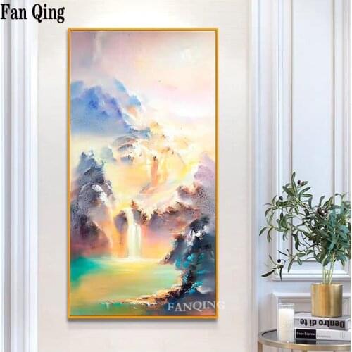Abstract Colorful Large Size Landscape 5d diy diamond painting full square diamond embroidery mosaic diamond by hand wall paint