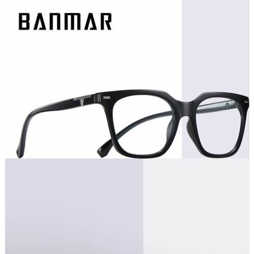 BANMAR Filtering Protect Eyesight Anti Blue Light Glasses ladies TR90 Retro Square Computer Glasses Frames Men Optical Fashion