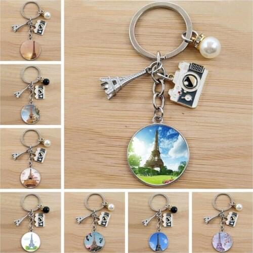 Eiffel Tower Keychain Dome Alloy Keychain Same Style for Men and Women