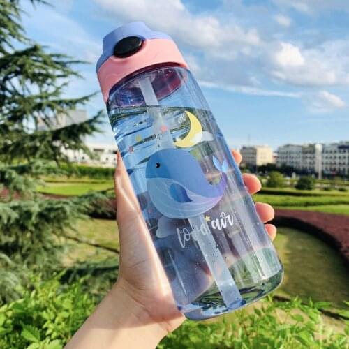Childrens Straw Water Cup Summer Sports Student Duck Beak Cup Kindergarten Bottles Star Little Pretty Plastic Water Bottle