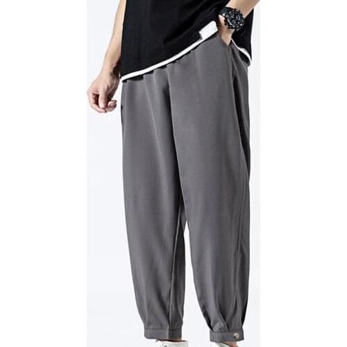 Long Yoga Pants Sports Pants Gym Trousers Men Full Length Loose Jogging Pants Ankle-length Ankle Tied Oversize Pants Sweatpants