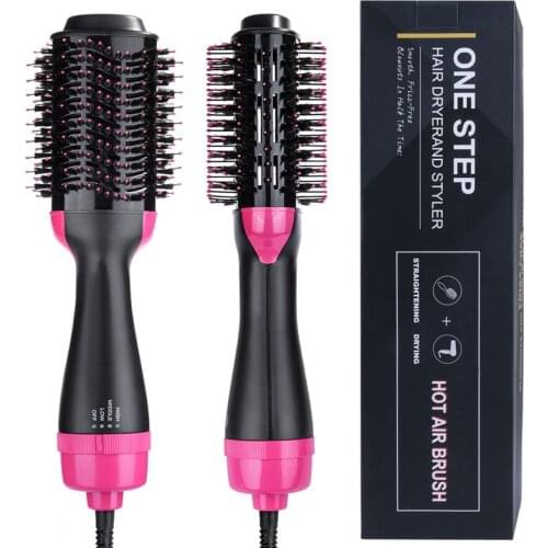 One Step Hair Dryer Brush and Volumizer Blow straightener and curler salon 2 in 1 roller Electric Hot Air Curling Iron comb