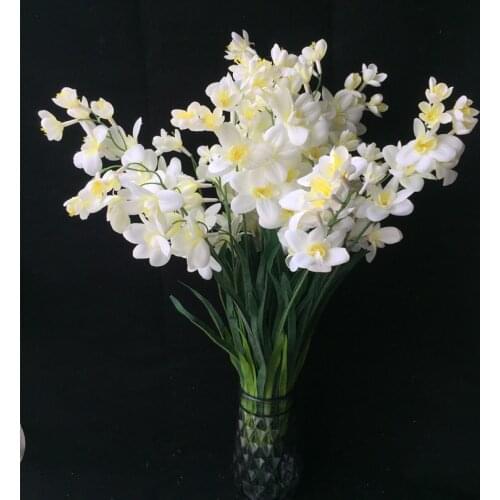 10pcs Artificial Freesia Flower Fake Butterfly Orchid Silk Cattleya Beige/pink/rose red/purple colors Cymbidium Orchid Flowers