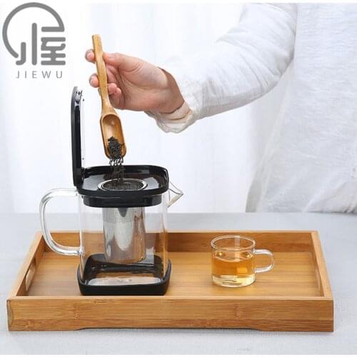 JIEWU High Temperature Resistant Glass Teapot With Filter Tea Septum Single Pot 2021 New Office And Home Tea Set Accessories