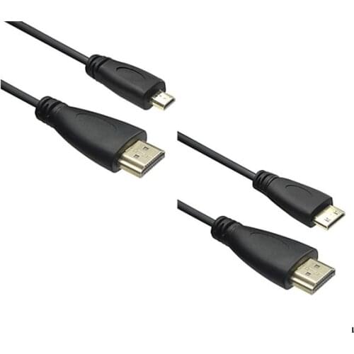 Mini HDMI-compatible Cable Audio Video Micro HD Cable 1080p HDTV Coverter Connect Camera DVD Laptop PC To TV Monitor Projector