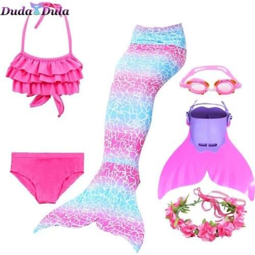 Mermaid Tail for Girls Swimming Beach Bikini Set Children Swimsuit Girls Princess Anime Cosplay Costumes Little Mermaid Costume