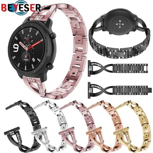 20 22mm Metal Steel Bracelet for Huami Amazfit Pace Stratos 3 Band for AMAZFIT GTS GTR 42MM 47MM Watchband Gear S3 S2 Strap Belt