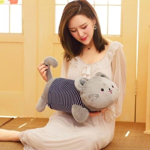 Cute big tummy cat plush pillows soft fashion plush blanket home decoration stuffed toys for kids