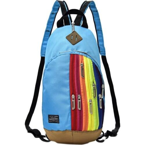 Trendy Travel Bag Ladies Backpack Fashion Rainbow Crossbody Chest Bag Korean Children Backpack Parent-child Dual-use Female Bag