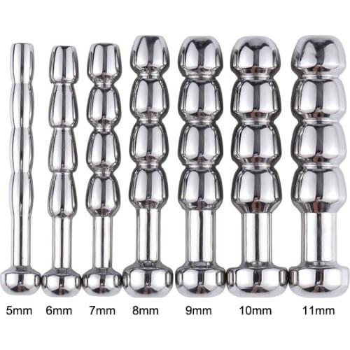 Male Urinary Catheter Sounds Stainless Steel Penis Plug Metal Tube Urethral Dilator Beads Stim Masturbator BDSM Sex Toys for Men