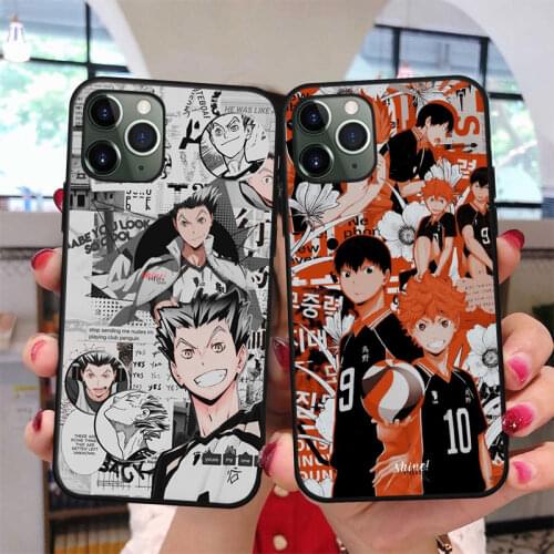 Haikyuu Hinata attacks Anime Bling Pink Phone Case For iPhone 12 11 Pro Max X XR XS 8 7 6 6S Plus Mini SE2020 Silicone Soft Case