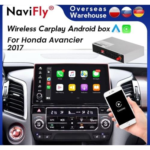 Navifly Android Auto Wireless Apple CarPlay Decoder BoxFor Honda Avancier 2017 Support Siri Map Google Maps Mirror Link