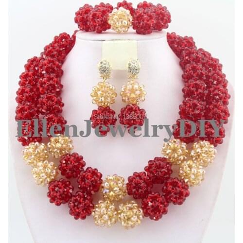 Nigerian Wedding African Crystal Balls Jewelry Sets African Beads Jewelry Sets W8190