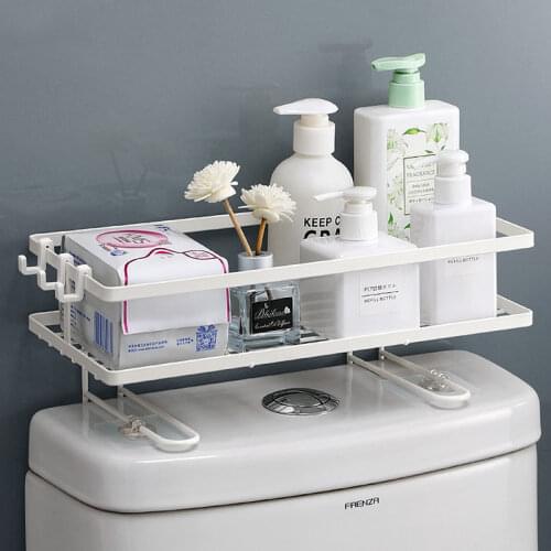 Bathroom Above The Toilet Rack Shelves Toilet Bathroom Wall Hanging Multi-function Punch-free Vanity Toilet Storage Shelf Holder
