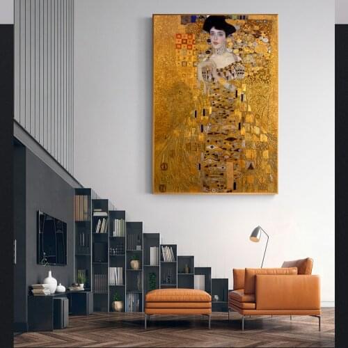 Portrait Of Adele Bloch Canvas Paintings On The Wall Gustav Klimt Kiss Paintings Reproductions Canvas Prints For Living Room
