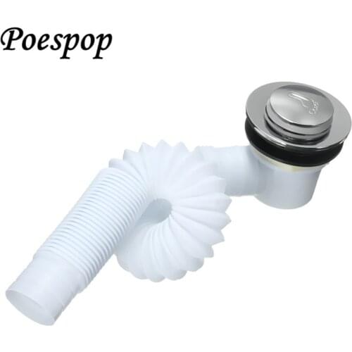 POSEPOP Zinc Alloy Drain Bath Basin Overflow Hole Sink Tap Push Button Pop up Waste Plug Slotted Kitchen Sink Finished Drainer