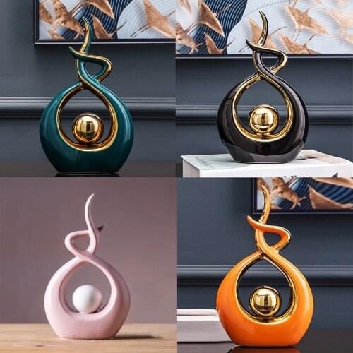 Home Artware, Electroplate Ceramic Figurine Ornament Statue Art Decor for Sitting Room Bedroom