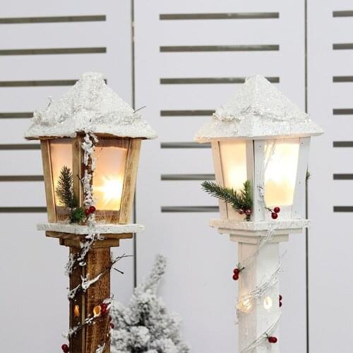Christmas Wooden House Decorative Pendant Simulation Street Light Model Christmas Party Light Home Decoration christmas decor