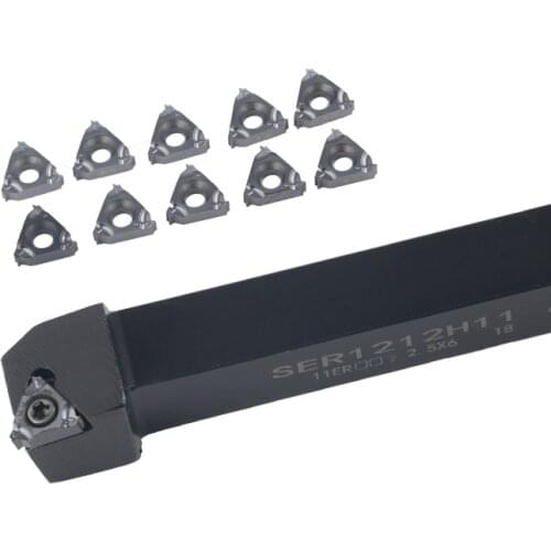 SER/L SER1010H11 SER1212K11 SER1616H11 SEL1616H11 External Thread Turning Tools rod 11ER/IR Carbide blade CNC Lathe Holder