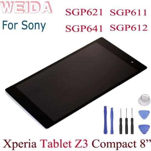 WEIDA LCD Replacement 8" For Sony Tablet Xperia Z3 Tablet Compact SGP611 SGP612 SGP621 SGP641 LCD Display Touch Screen Assembly