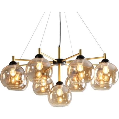 Post-modern living room chandelier Nordic light luxury dining room lamp creative glass bedroom lighting