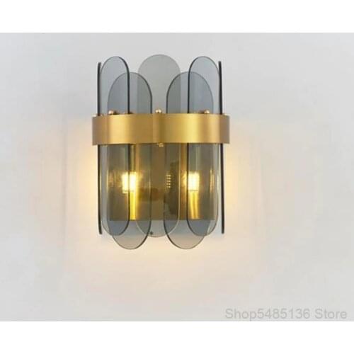 Modern LED Glass Wall Lamp Bedroom Bedside Living Room Decoration Lamp Restaurant Cafe Aisle Corridor Wall Sconce Light Fixture