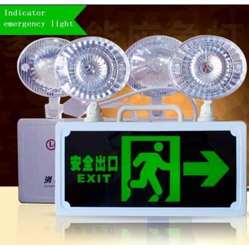 Double Heads Light Fire Emergency Evacuation Lights Multifunctional LED Safety Indicator Light Signs