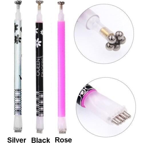 1PC Double Head DIY Magic 3D Magnetic Nail Magnet Pen Flower CatS Eye Strip Magic Wand Polishing UV Gel Polishing Magnet