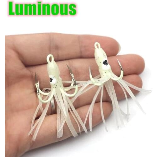 1PCS Fishing Wobbler Jig Soft Bait Squid Luminous Barbed Fish hook 2.5-3G Artificial Minnow Crankbait Fishing accessories Lures