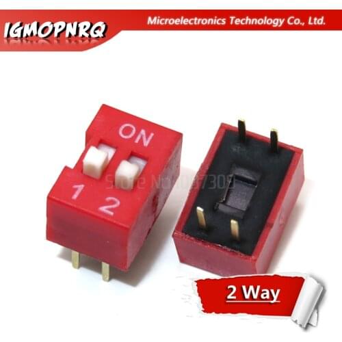 10PCS Slide Type Switch Module 2.54mm 2 Position Way DIP Red Pitch NEW