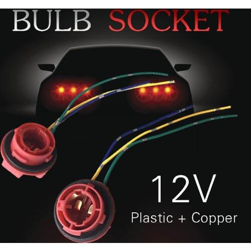 Auto Led Lights Bulb Socket Connector 2 Pack 1157 BAY15D Bulb Socket Pre-Wired Lamp Holder for LED Brake Stop Light