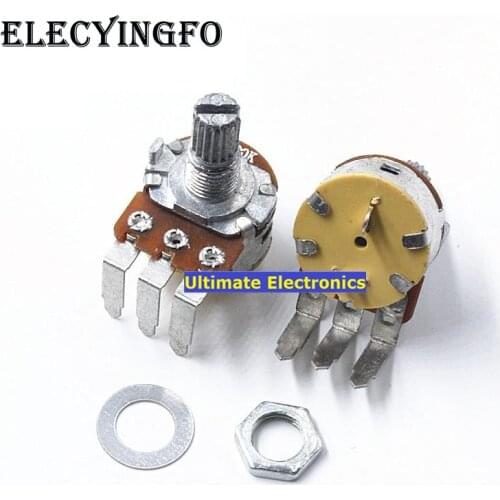 2pcs Potentiometer 148 type with switch B500K lamp dimming switch Speed potentiometer Bent feet