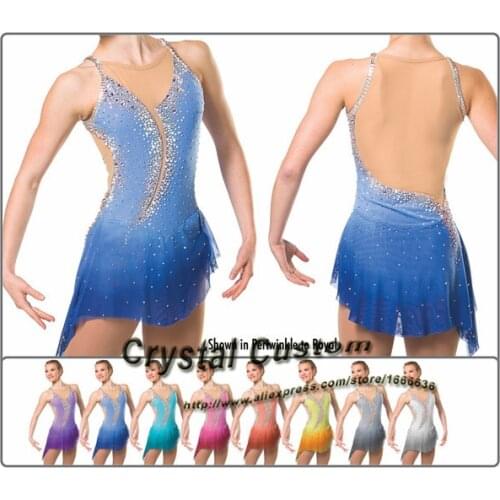 2016 Custom Figure Skating Dresses With Spandex New Brand Vogue Figure Skating Competition Dress Customized DR3003