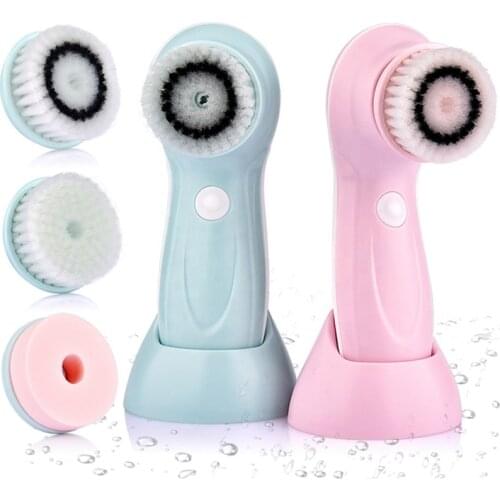 3 in 1 Electric Facial Cleanser Wash Face Cleaning Machine Pore Cleaner Body Cleansing Massage Mini Skin Beauty Massager Brush