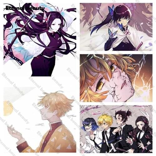 Diamond Painting Demon Slayer Embroidery Pictures Full Drill Anime Painting Cross Stitch Wall Sticker Handmade Artwork Gifts