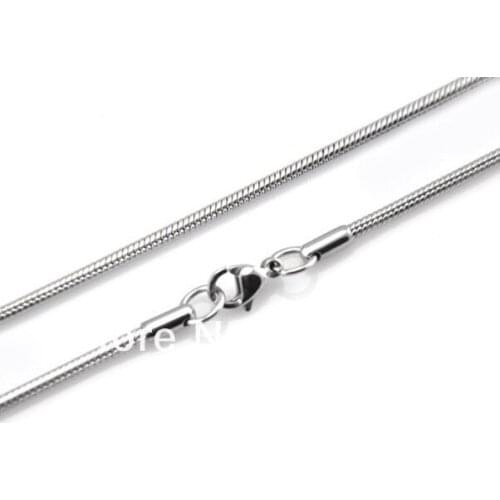 Free DHL 100pcs 20'' wholesale jewelry High quality Stainless Steel women thin 1.6mm round snake chain necklace