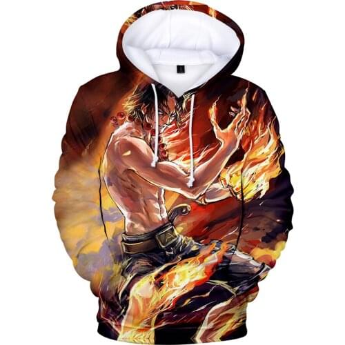 One Piece 3D Sweatshirt Hoodie Anime Printed Ace Luffy Casual Clothes Autumn Unisex Fashion Comfortable Streetwear Pullover