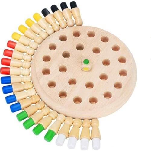 Wooden Color Memory Chess Game Kids Toy Montessori Materials Educational Toys For Children Funny Colorful Nursery Learning Toy