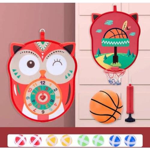 Childrens Owl Dart Sticky Ball Target Basketball Stand Kid Indoor Shooting Kids Toy Parent-child Interactive Basketball Toys