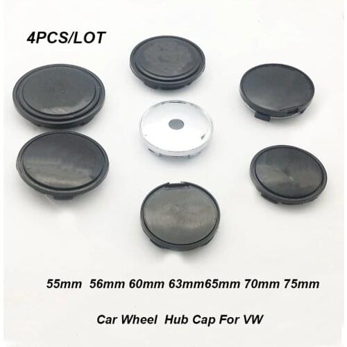 For Passat B6 B7 CC MK5 MK6 Tiguan Blue/Black 4pcs 75mm 70mm 65mm 63mm 60mm 56mm 55mm Car Rims Covers Car Wheel Center Hub Caps