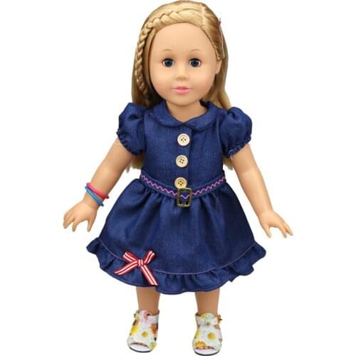 2021 New Pattern Clothes Fashion Button Denim Skirt Fit 18 Inch American&43cm Baby New Born Doll Clothes Accessories