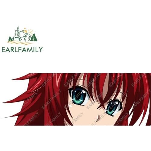 EARLFAMILY 13cm x 4.4cm for High School DxD Rias Gremory Peek Funny Car Stickers Car Refrigerators Decal Anime Campervan Decals