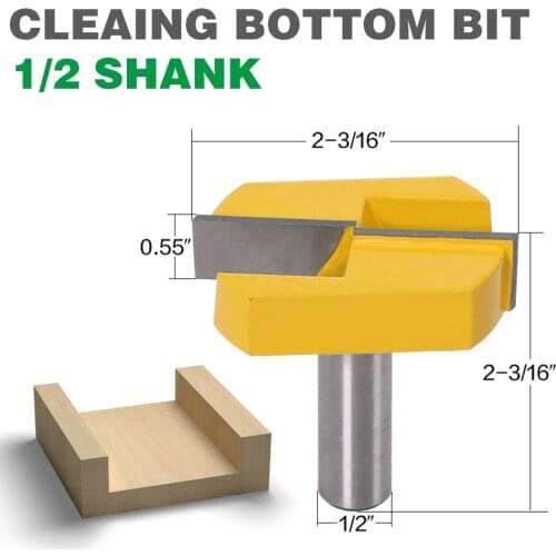Cleaning Bottom Router Bits with 1/2 Shank,2-3/16 Cutting Diameter for Surface Planing Router Bit