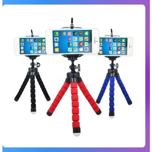 KOMERY Mini Flexible Sponge Octopus Tripod For iPhone Xiaomi Huawei Smartphone Tripod for Gopro Camera With Phone Clip Holder