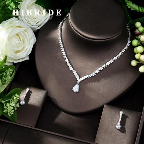 HIBRIDE Exclusive AAA Cubic Zirconia Wedding Bridal Dubai Jewelry Sets for Woman Jewelry Set Dress Accessories Bijoux Femme N-73