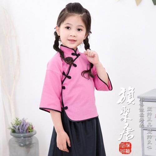 Cotton Children Cheongsam Summer Princess Dresses for 3-8 Years Girls Children Chinese Chi-Pao Tang Suits Girl Clothing HOT