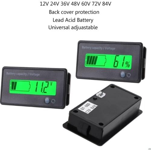12V-84V Lead-acid Battery Capacity Indicator Voltage Meter Voltmeter LCD Monitor Tester Tools
